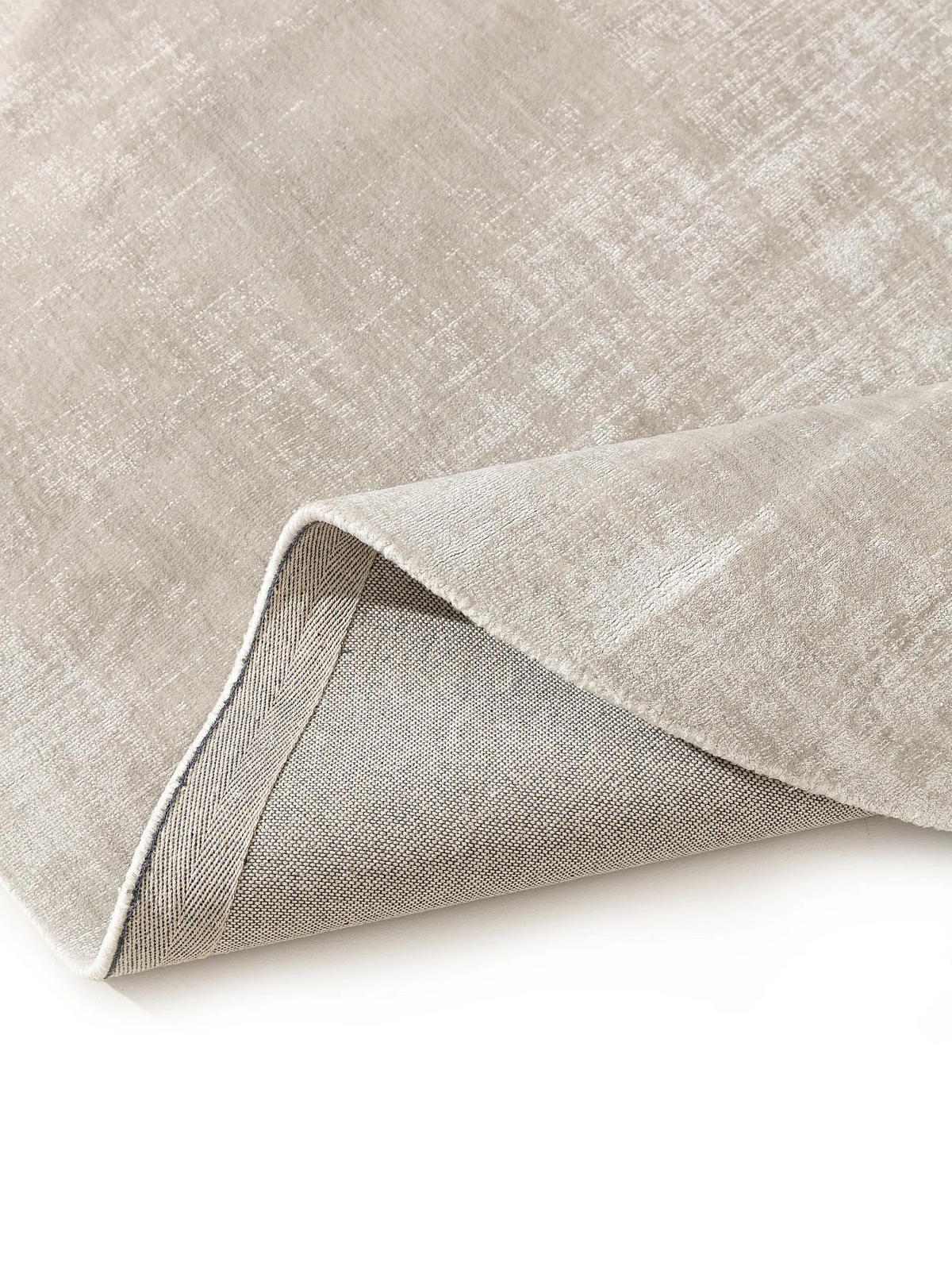 VISKOSETEPPICH OVAL Nova Hellgrau 150x230 cm - Hellgrau, Textil (150/230cm) - benuta Pure