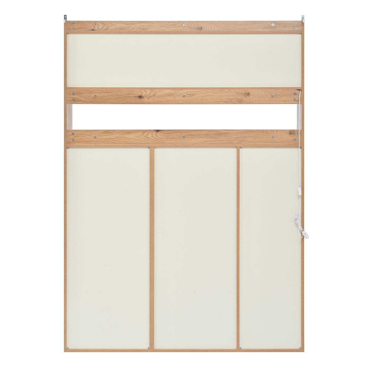 SCHUHSCHRANK 130x25x180cm mit Glas, LED und 6 Klappen - Naturfarben, Holzwerkstoff (130/180/25cm) - FLIEKS