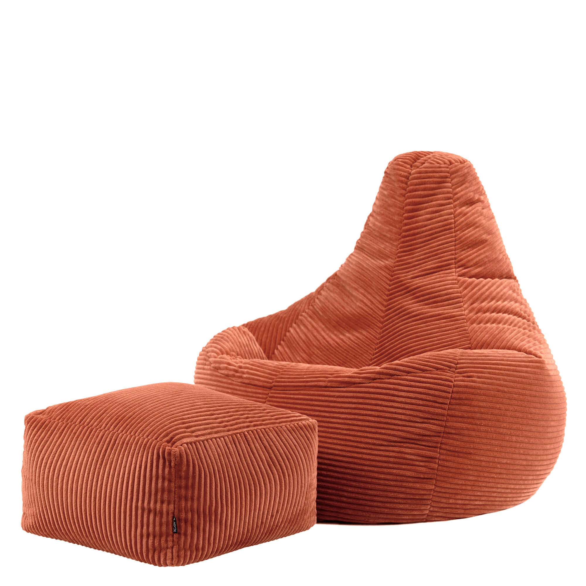 SITZSACK Dalton mit Hocker - Terracotta, Textil (82/76/82cm) - icon