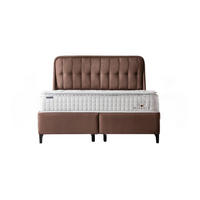 POLSTERBETT-SET Miracle 140x200 Braun - Bett inkl. Matratze - Braun, Metall (140/200cm) - Villa Möbel