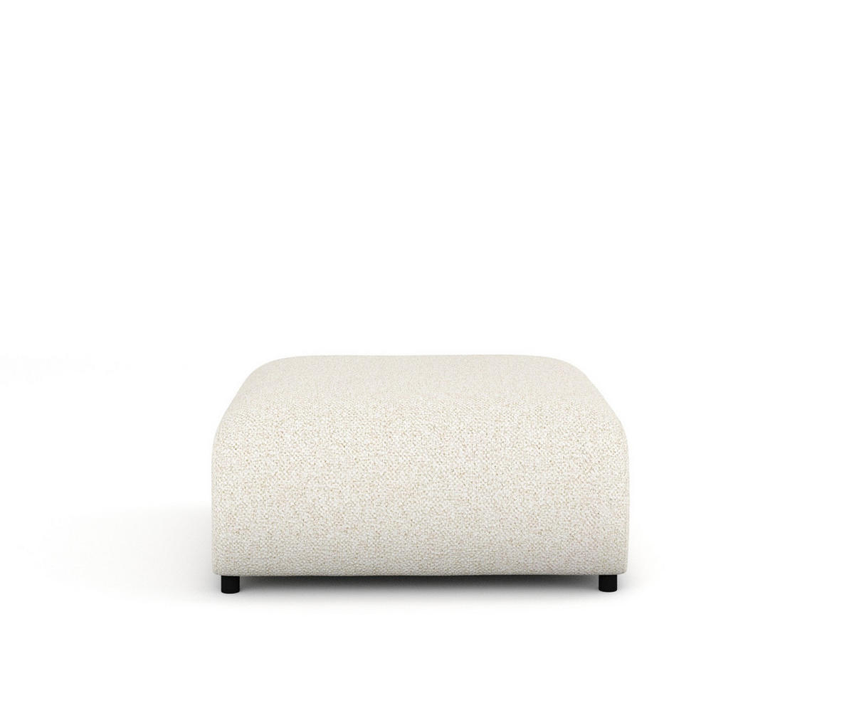 POUF S Zanzibar Creme Plüschstoff - Creme/Schwarz, Holz/Holzwerkstoff (88/37/88cm) - Maison de Reve