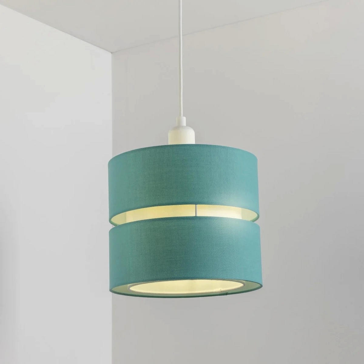 LAMPENSCHIRM Blaugrün 26cm - Türkis, Textil (26/26/22cm) - CGC Europe