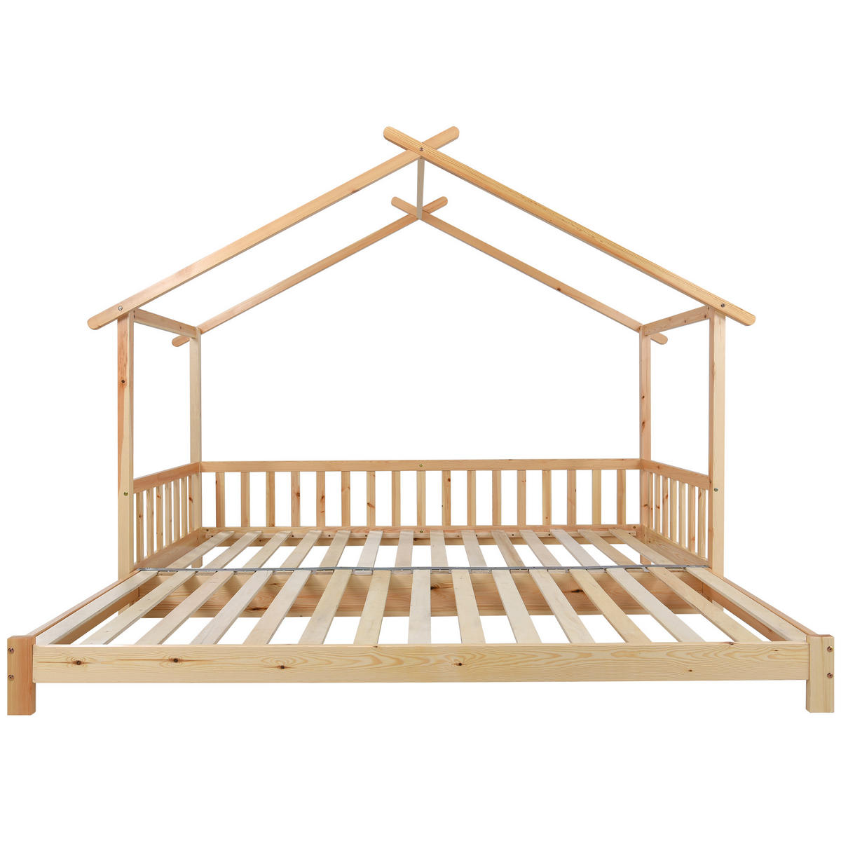 HAUSBETT 90-180/200 cm DE-00435, in Natur, Ausziehbett 200/90-200/180 cm - Naturfarben, Holz (90/200cm) - ComfortXL