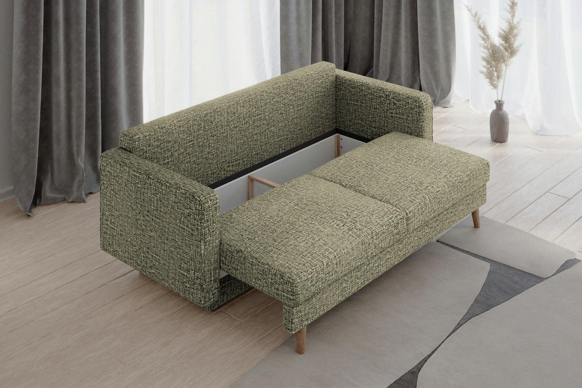 SCHLAFSOFA - Marbella - Grün (IMO 35) - Grün, Holz (230/90/97cm) - Möblo