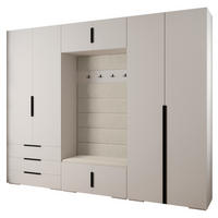 GARDEROBEN-SET 236,7/300/47 - Schwarz/Weiß, Holz/Kunststoff (300/236.7/47cm) - Abiks Möbel