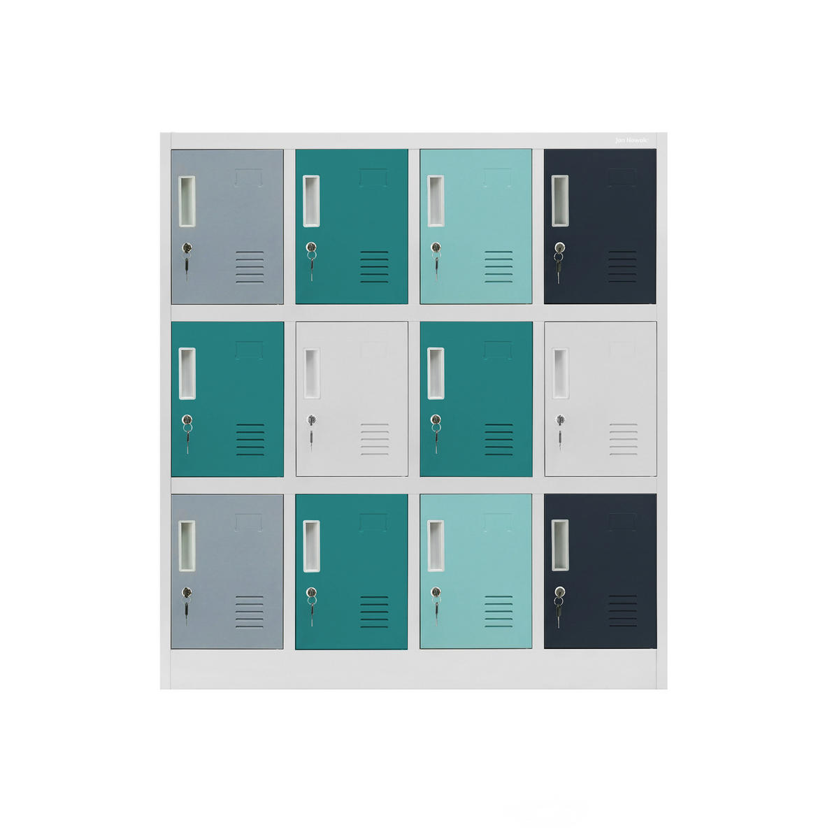 SCHLIESSFACHSCHRANK OLA 120x109x45 cm - Blaugrau, Metall (109/120/45cm) - Jan Nowak