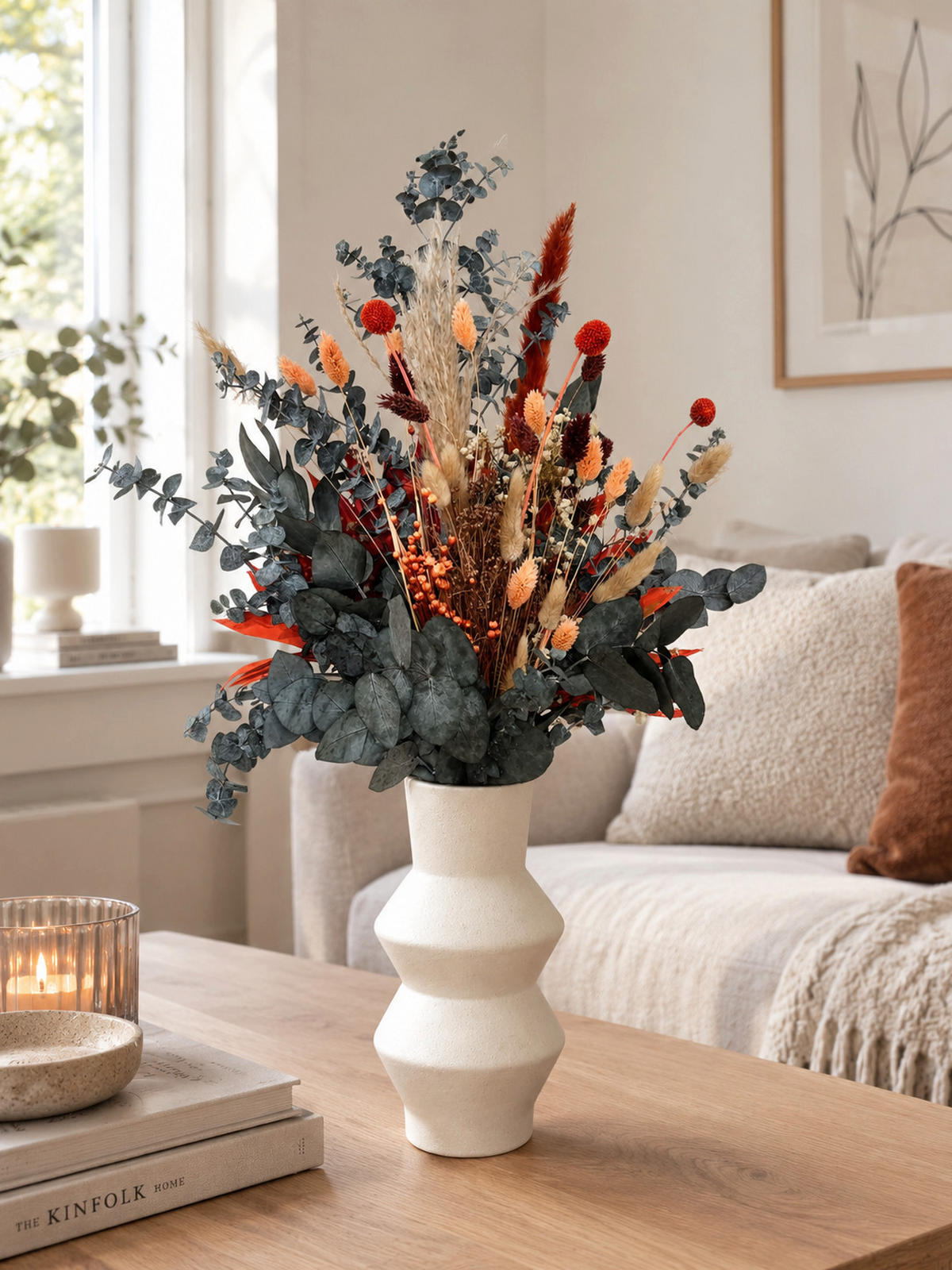 TOUCH of Autumn - Trockenblumenstrauß - 50 cm - Naturfarben, Naturmaterialien (50cm) - Lykke & You
