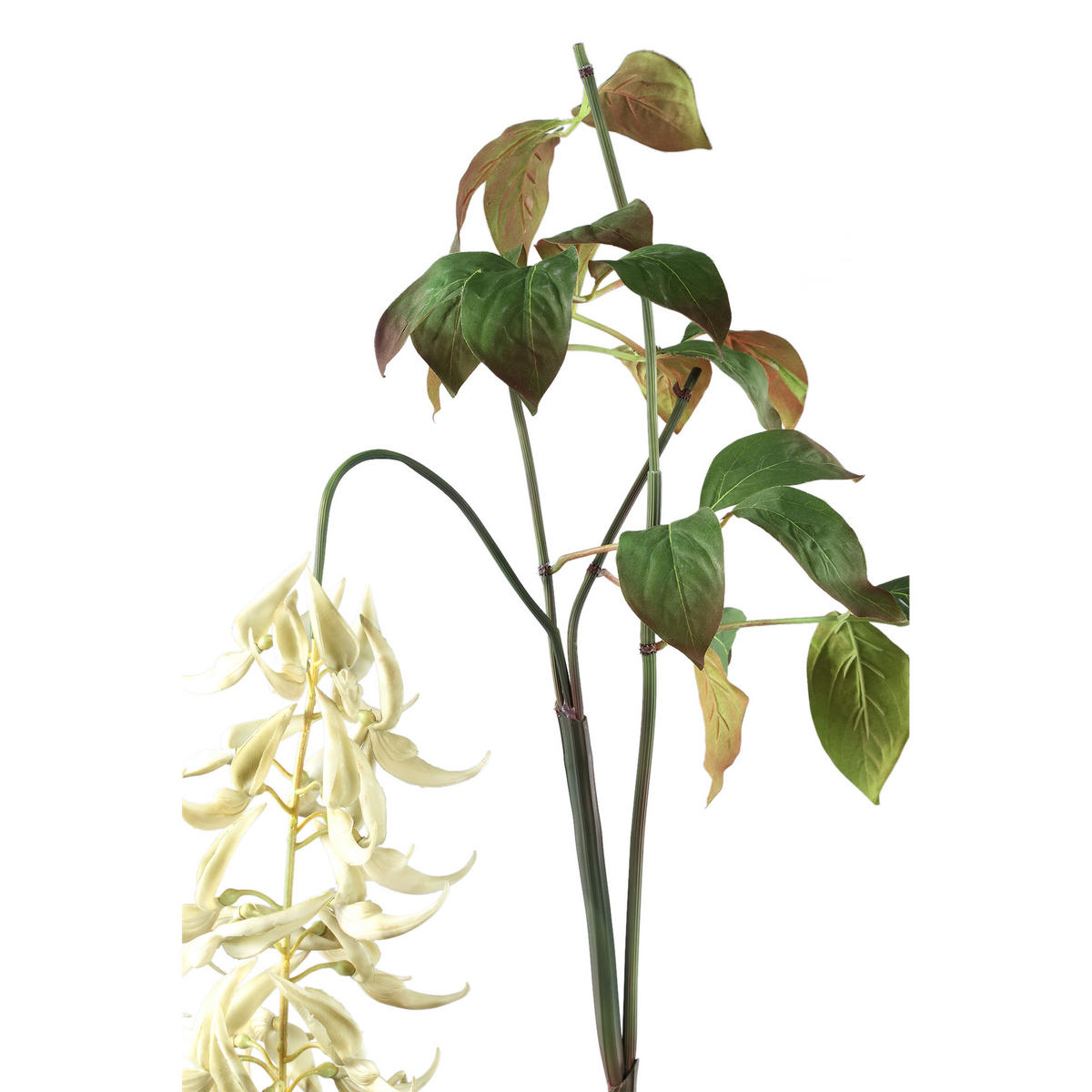 KUNSTBLATT Garden Weiß 105/60/150cm - Weiß, Kunststoff (60/150/105cm) - PTMD Collection