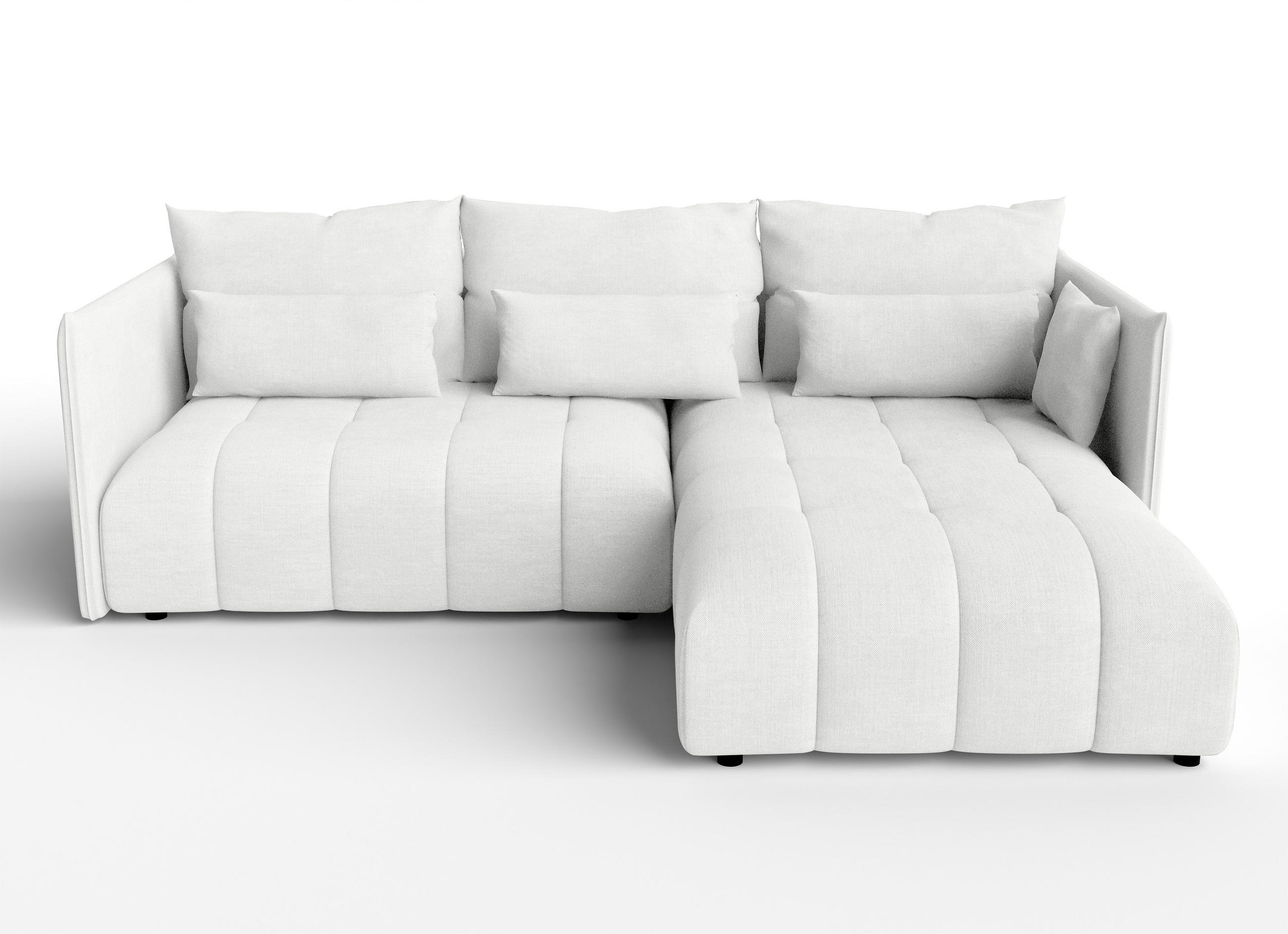 ECKSOFA L Form Cosmova Weiß 245/182/83 cm mit Schlaffunktion - Schwarz/Weiß, Kunststoff/Textil (245/182cm) - AX Living