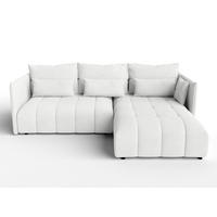 ECKSOFA L Form Cosmova Weiß 248/180/83 cm mit Schlaffunktion - Schwarz/Weiß, Kunststoff/Textil (248/180cm) - AX Living