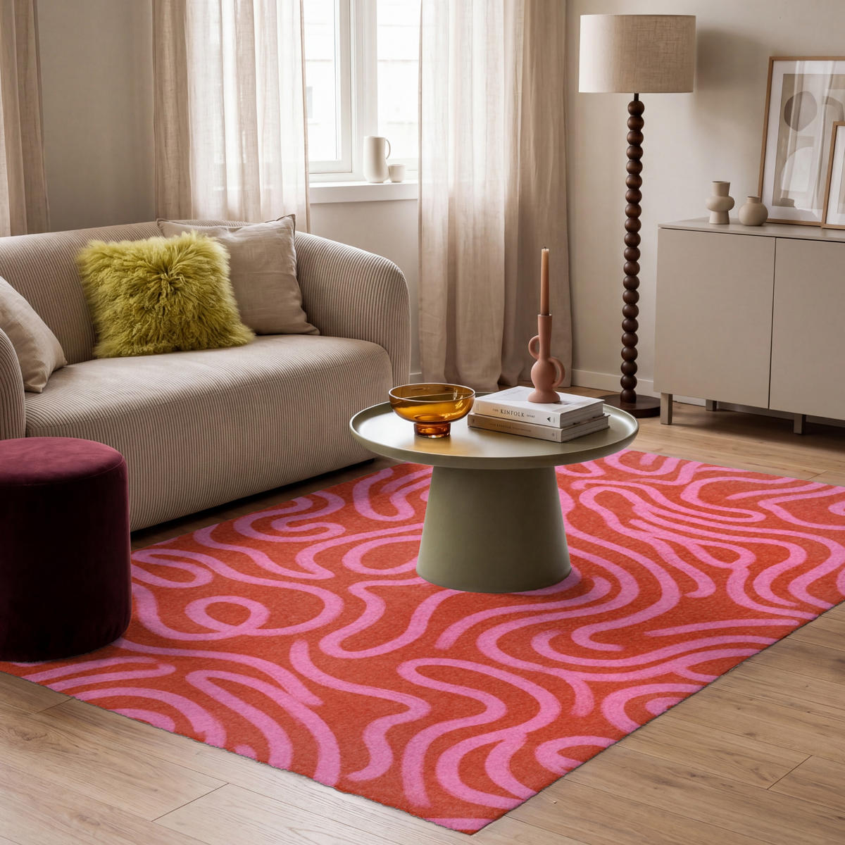 KOBERCE - Ružová - 180x120 cm - červená, textil/plast (180/0.4cm) - OnlyWow
