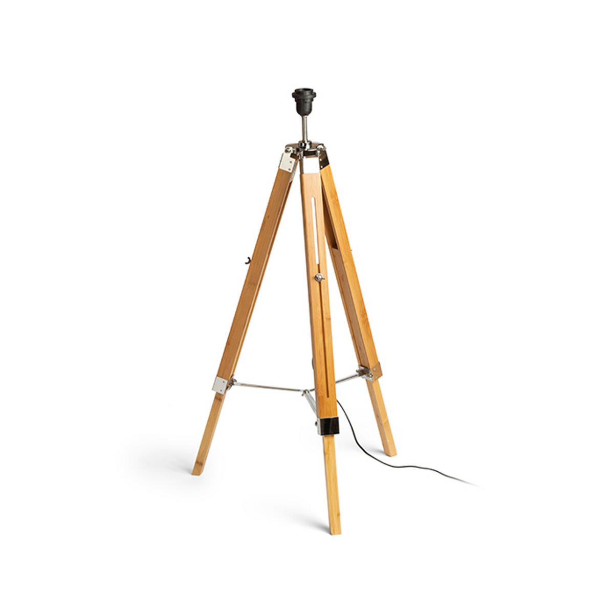 STEHLEUCHTE ALVIS bamboo chrome Bambus 15 W - Chromfarben, Naturmaterialien (65/65/121cm) - Rendl