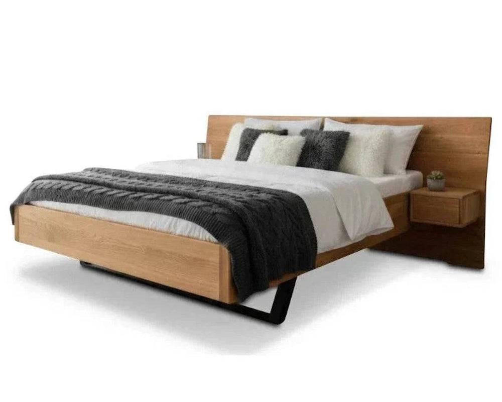 MASSIVHOLZBETT Wildeiche PANORAMA / 160 x 200 cm / Wildeiche bianco - Weiß, Holz (160/200cm) - BED BOX