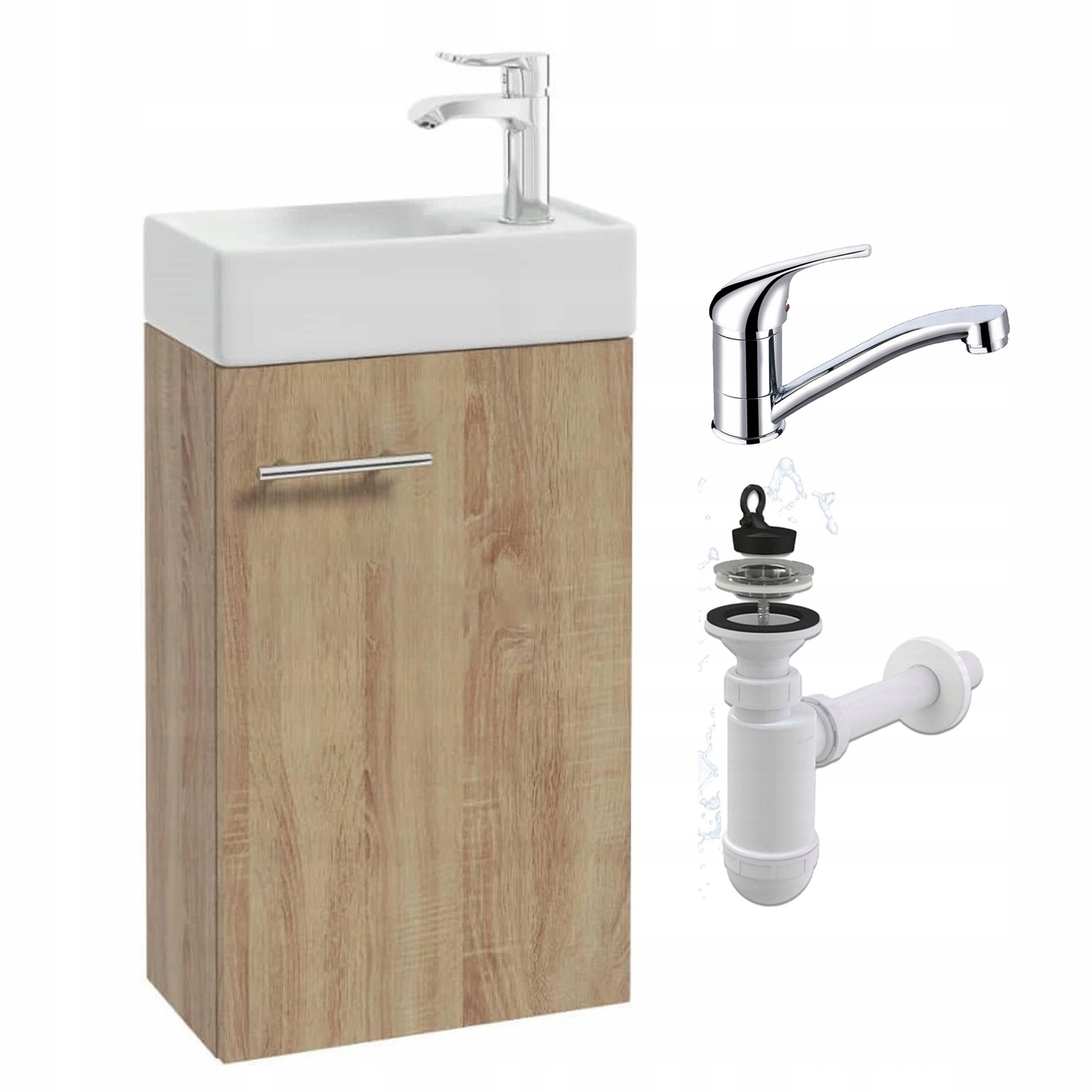 WASCHTISCHKOMBI 39cm mit Waschbecken + Armatur Sonoma-Eiche - Sonoma Eiche, Holzwerkstoff (39/60/21cm) - Stamar