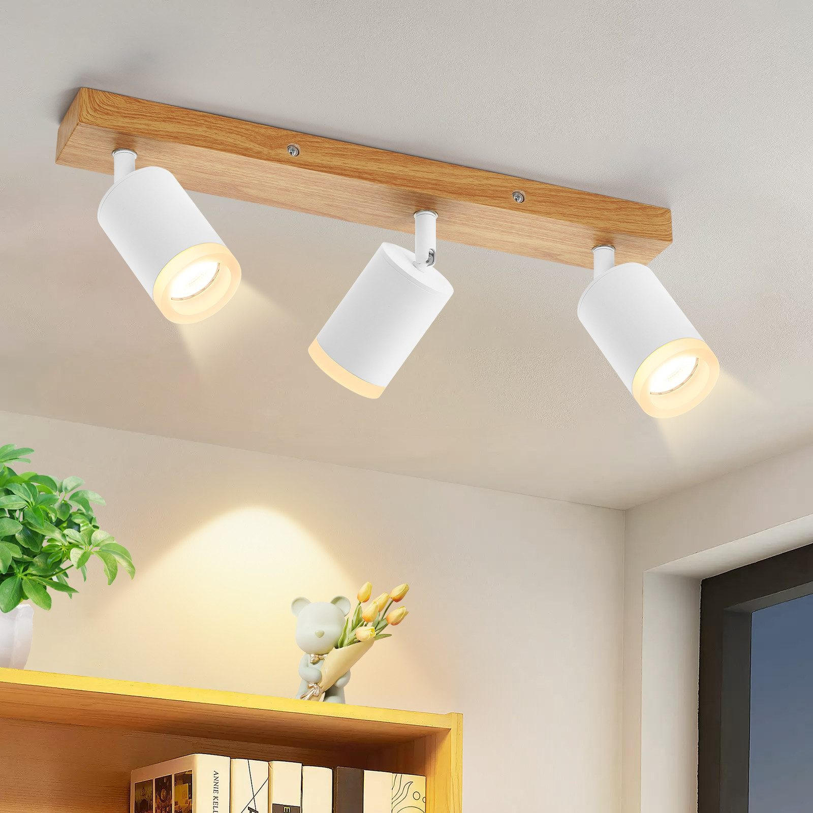STRAHLER Recklinghausen 3-flammig 41/6/15 cm - Weiß, Holz (41/6/15cm) - Nettlife