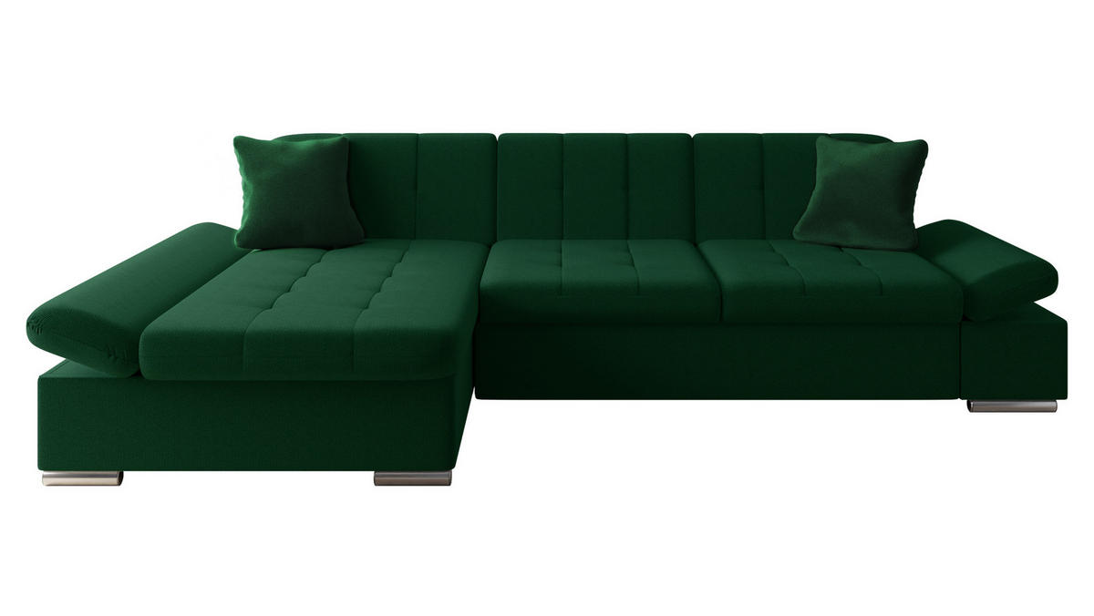 ECKSOFA Malwi, Seite: Links - Waldgrün, Holz/Textil (278/161cm) - MIRJAN24
