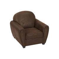 CLUBSESSEL - Mikrofaser - Vintage-Leder-Optik - VICTORY III - Braun, Textil (94/89/81cm) - Vente-Unique