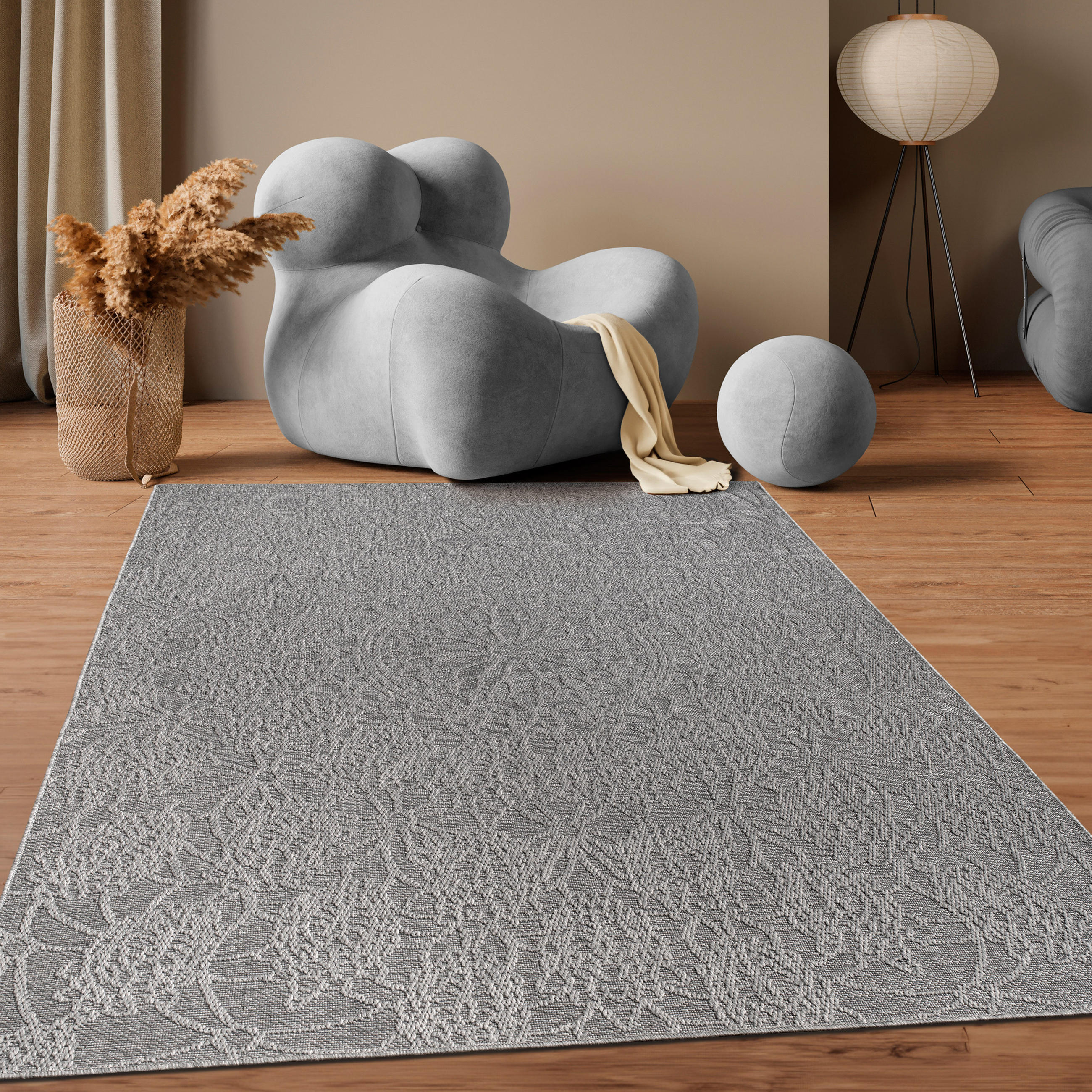 OUTDOORTEPPICH 160/220 cm Rimini 411 - Anthrazit, Textil (160/220cm) - Paco Home