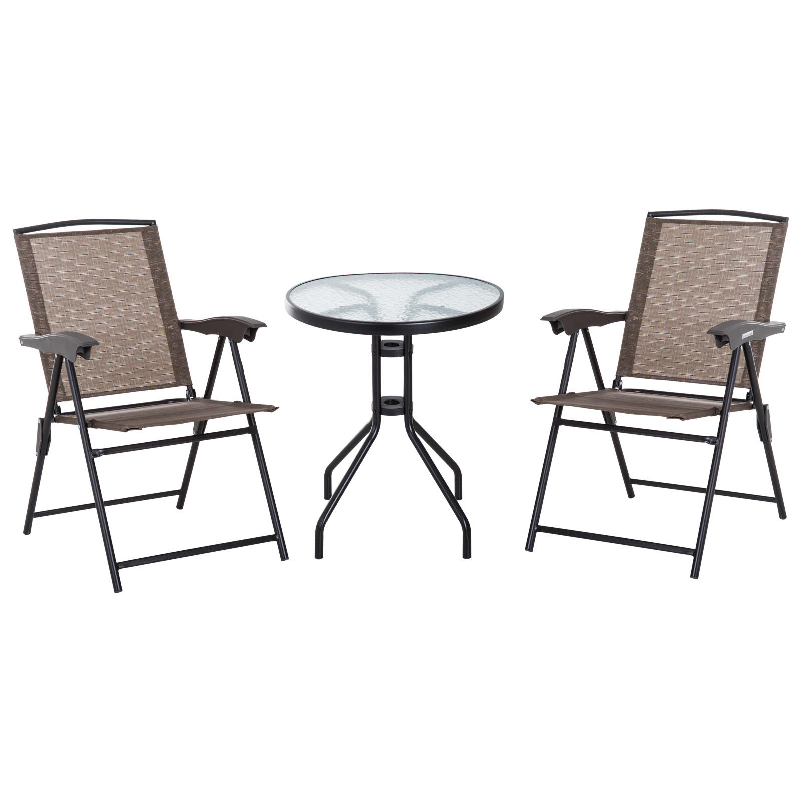 BALKONSET 3-teilig DE-14069 Schokolade - Braun, Metall - ComfortXL