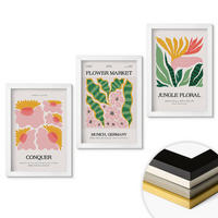 WANDBILDER 3er-Set - 20x30 cm Weißer Rahmen - Blumen und Blätter – moderne Poster - Weiß, Kunststoff (20/30cm) - ArtPrintCave