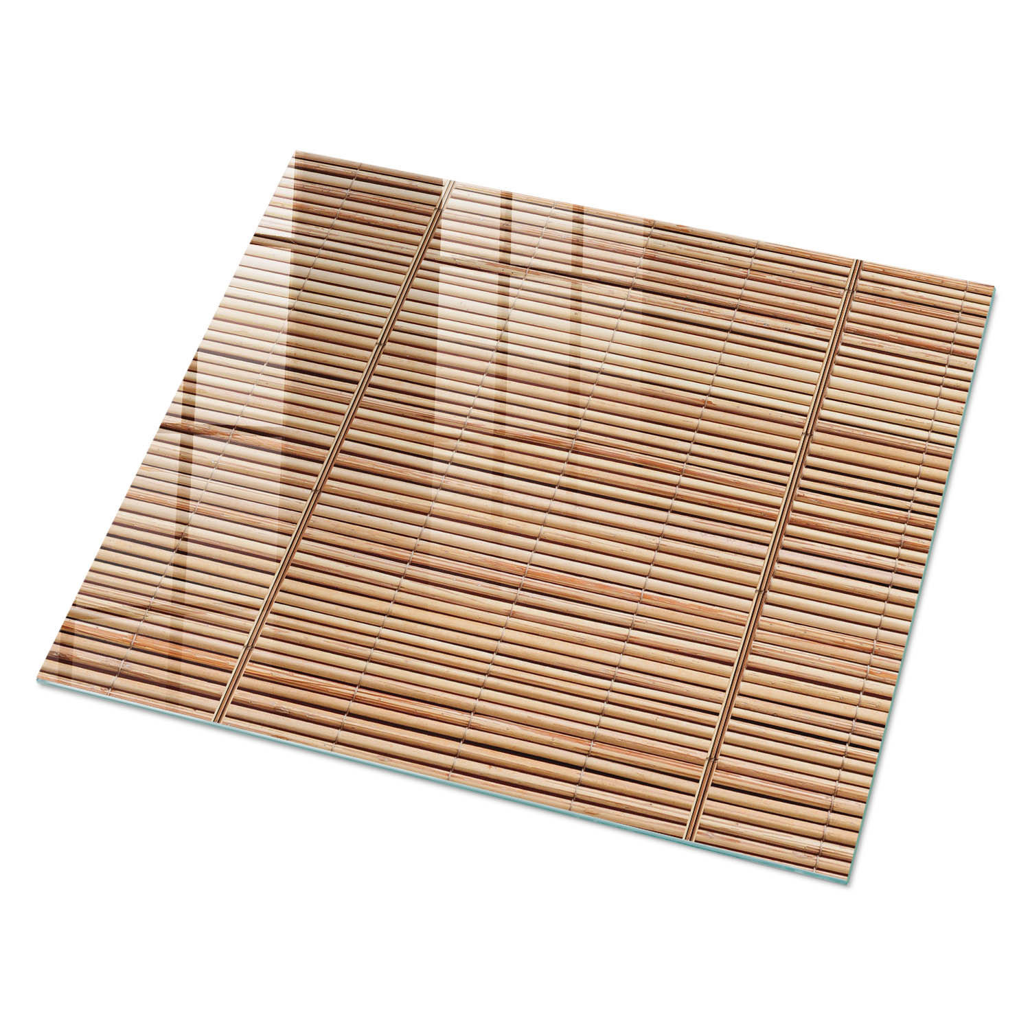 GLASPLATTE 80x60 cm – Bambusrollos - Grau, Glas (0.4/80/60cm) - ArtPrintCave