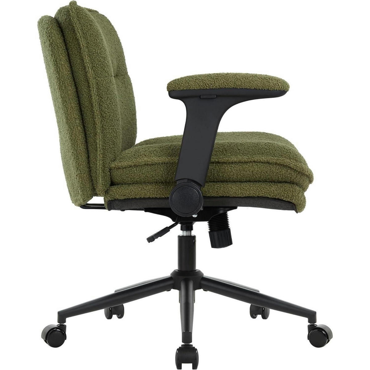 BÜROSTUHL mit Armlehne & Rollen Grün - Grün, Textil (64/88/49.5cm)