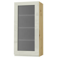 HÄNGESCHRANK Florence W4S/45 Eiche Artisan / RAL 1013 perlweiß HG 45 / 32,5 / 96cm - Türanschlag links - Weiß Hochglanz/Eiche Artisan, Holz/Holzwerkstoff (45/96/32.5cm) - Feldmann-Wohnen