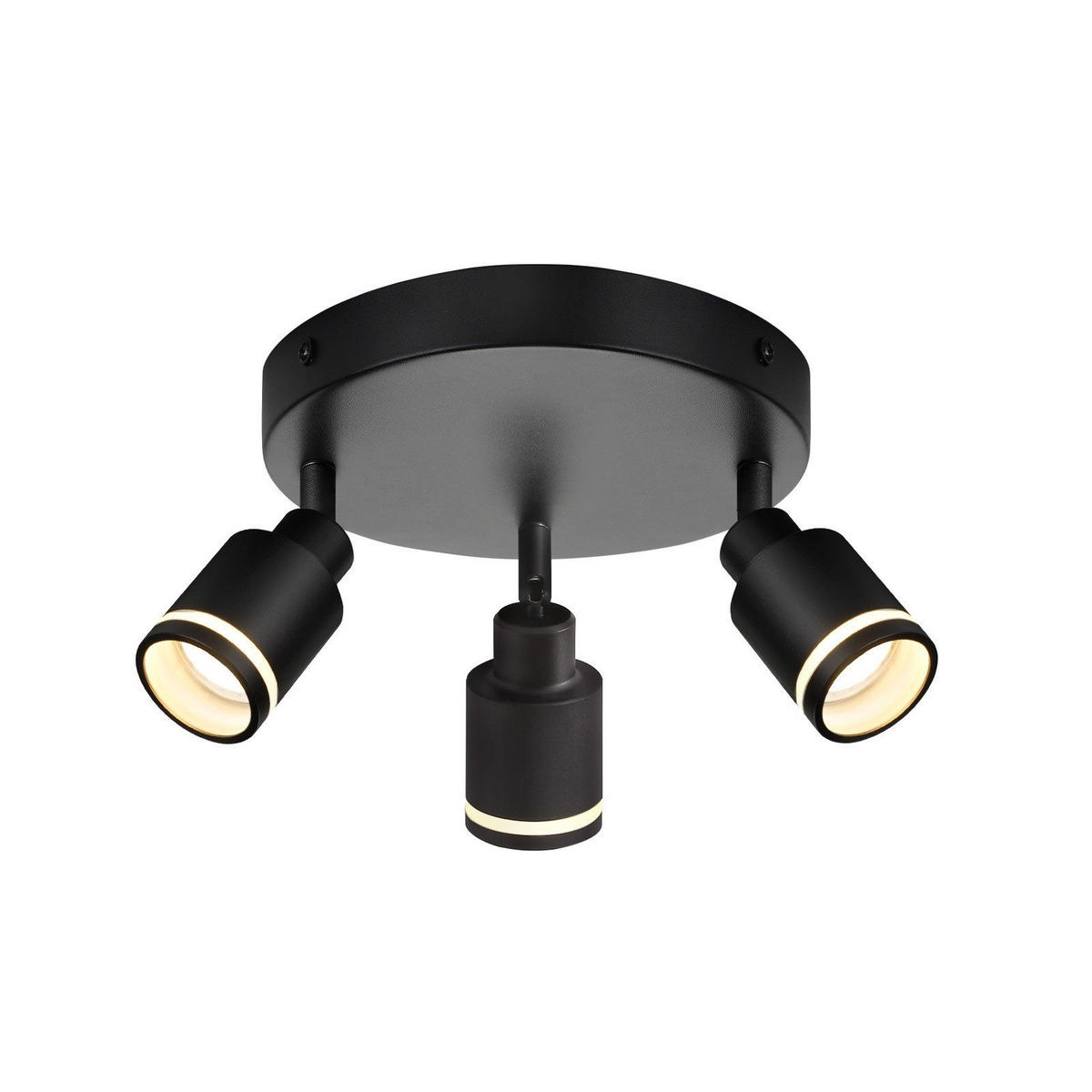 STRAHLER Oldesloe 3-flammig 20/20/15.7 cm - Schwarz, Metall (20/20/15.7cm) - Nettlife