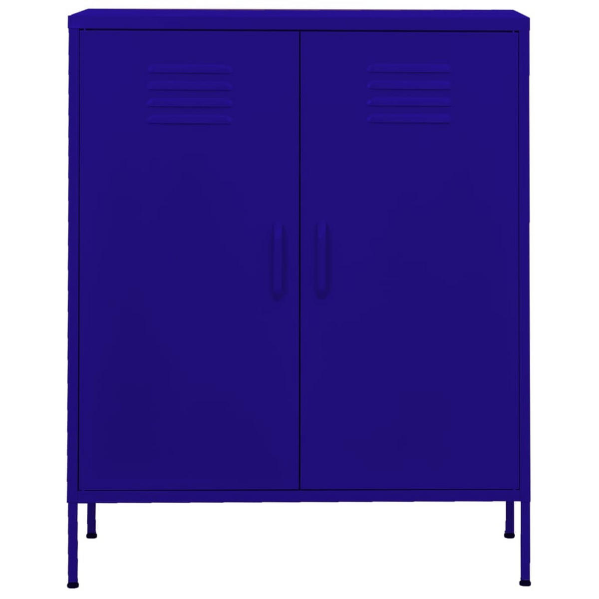 SIDEBOARD mit 2 Türen und verstellbaren Einlegeböden, 80/35/101,5 cm, aus Stahl, in Marineblau - Blau, Metall (80/101.5/35cm) - vidaXL