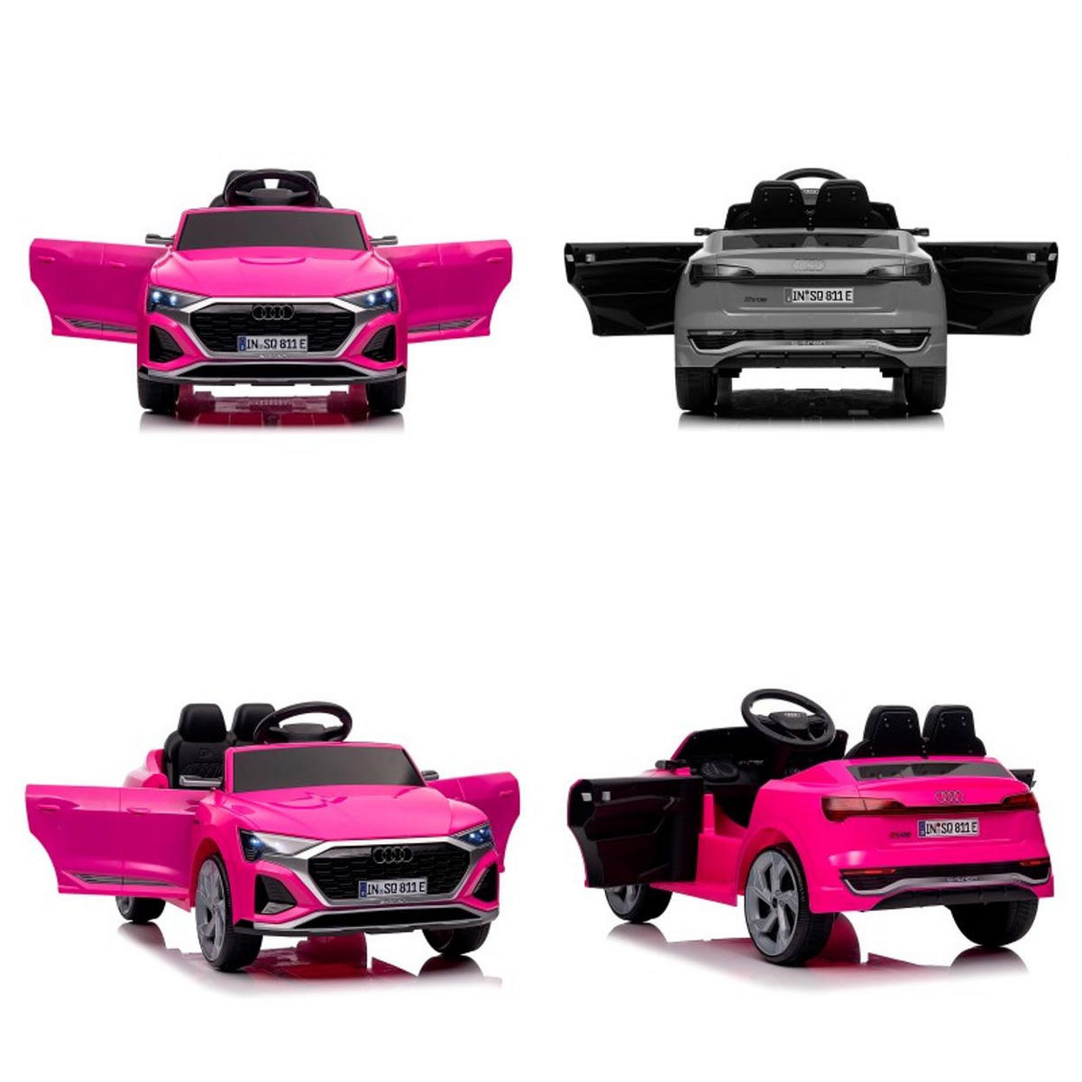 ELEKTROAUTO SUV Audi SQ8 pink Fernbedienung Doppelmotorantrieb Gurt - Rosa, Kunststoff (98/58/43cm) - Chipolino