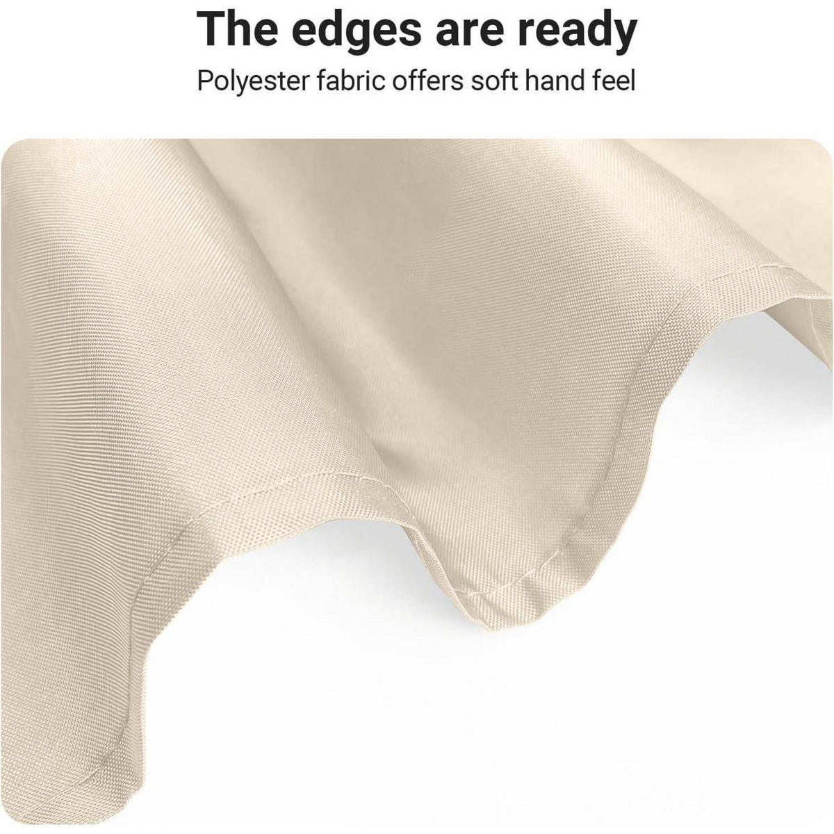 DUSCHVORHANG 180 x 190 cm Beige mit beschwertem Saum und 12 Ringen - Beige, Textil (180/190cm)