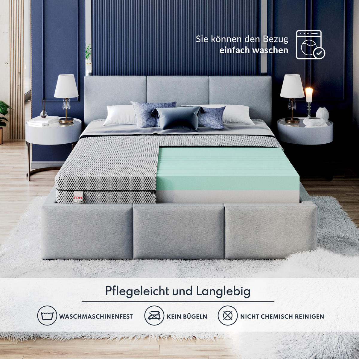 KALTSCHAUMMATRATZE Space - Weiß, Textil (120/200cm) - FDM