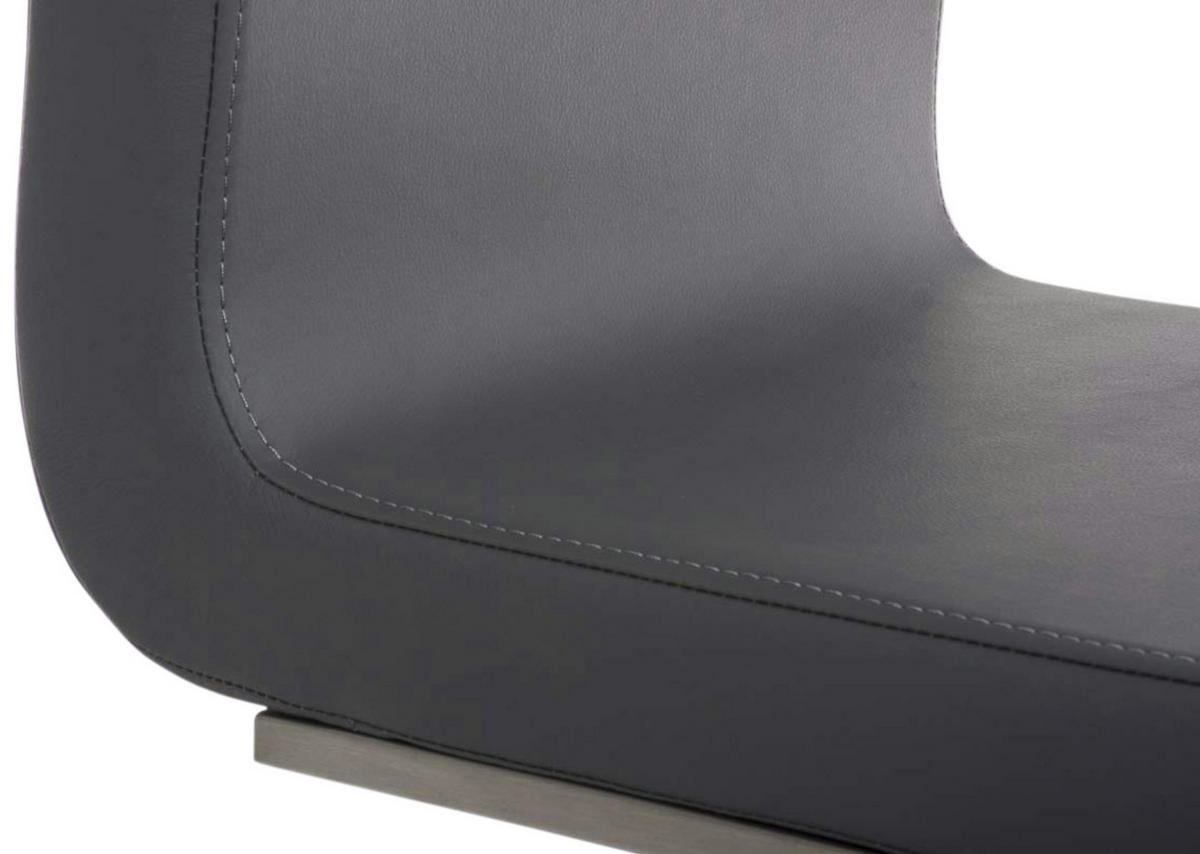 SCHWINGSTUHL 2er Set Lederlook Grau - Edelstahlfarben/Grau, Textil/Metall (40/90/50cm) - CLP