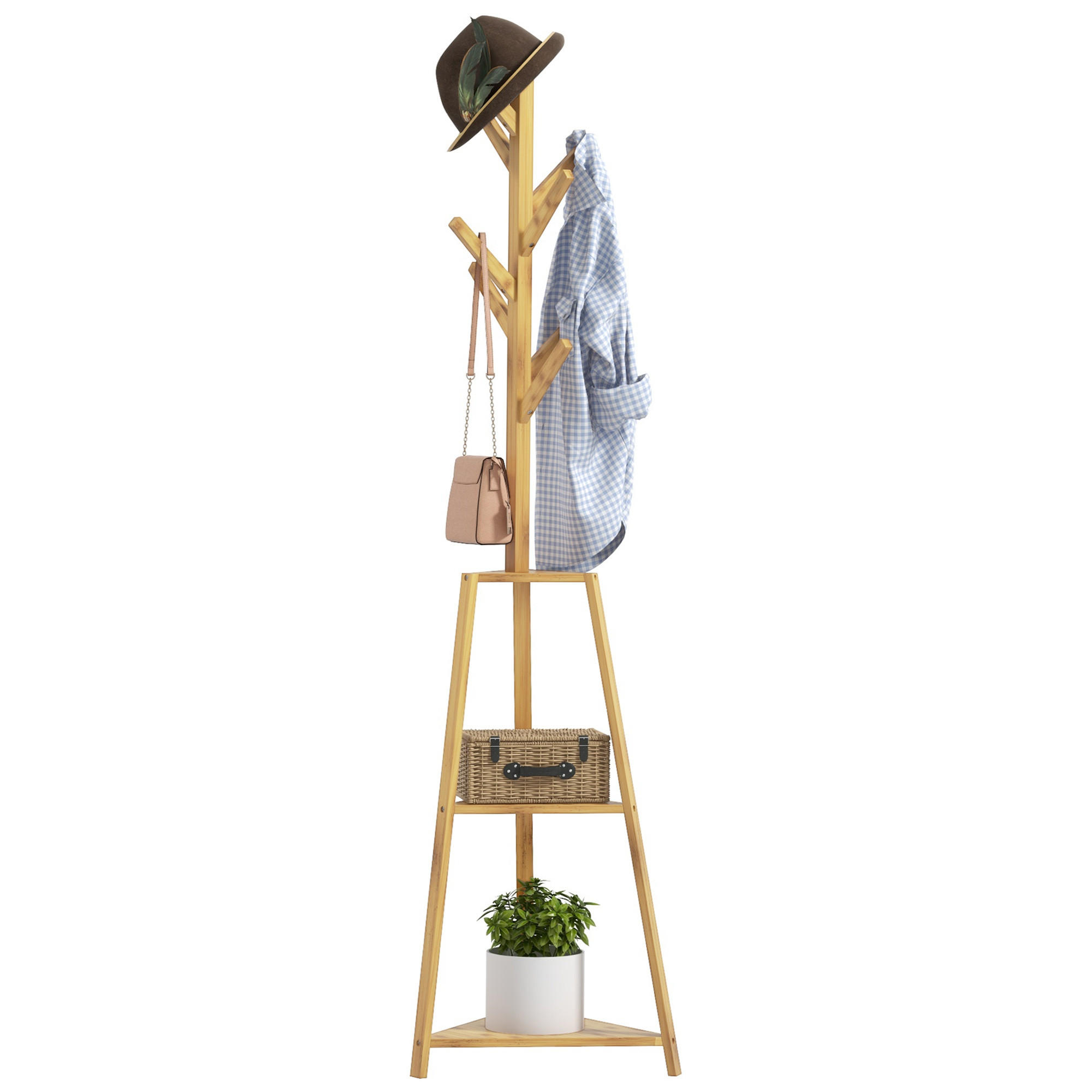 GARDEROBENSTÄNDER Naturfarben 46/46/175 cm - Naturfarben, Holz (46/175/46cm) - PANGIVO