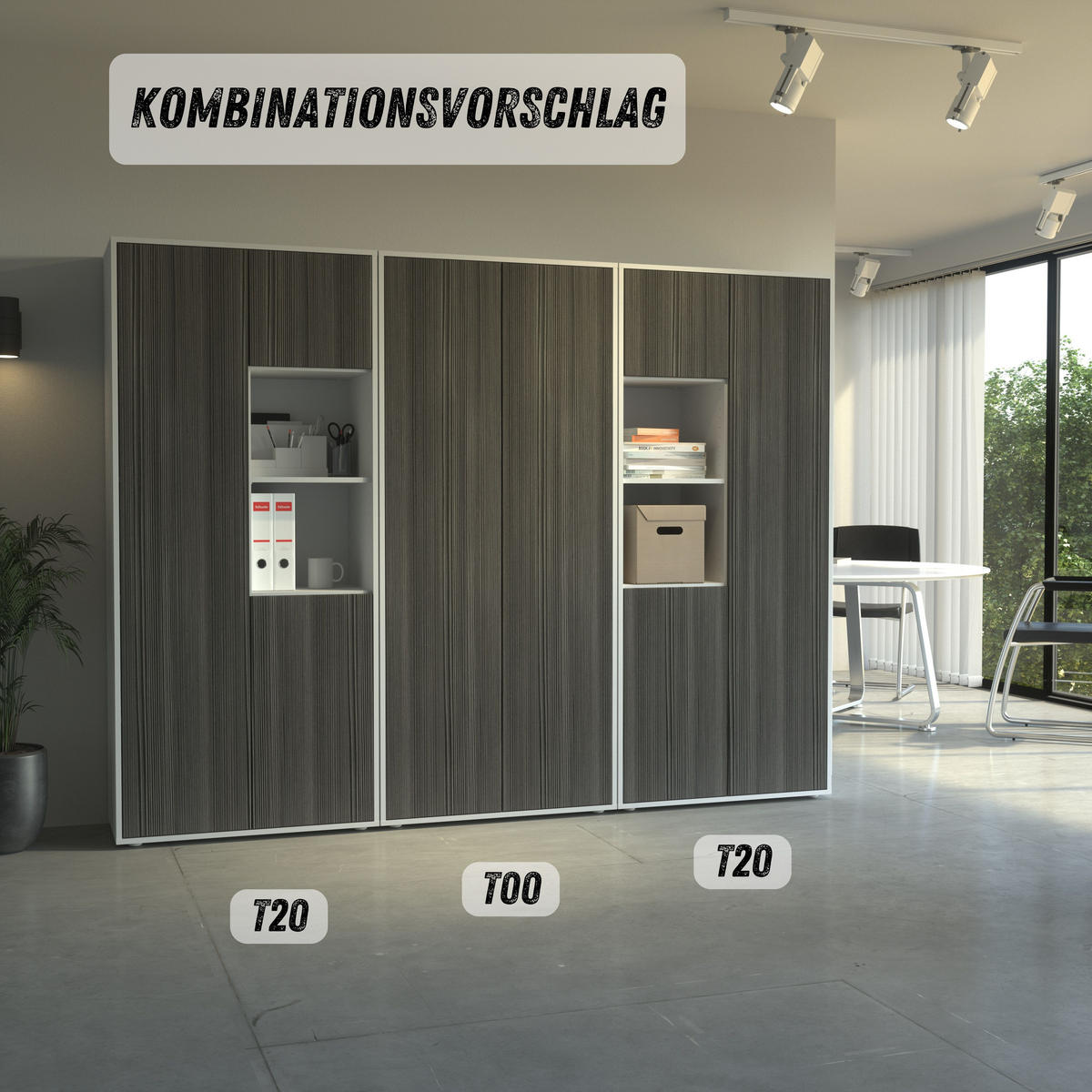 AKTENSCHRANK Amira T20 Avola Anthrazit 180/80/40 cm - Anthrazit, Holzwerkstoff (80/180/40cm) - SIMPLYFURN