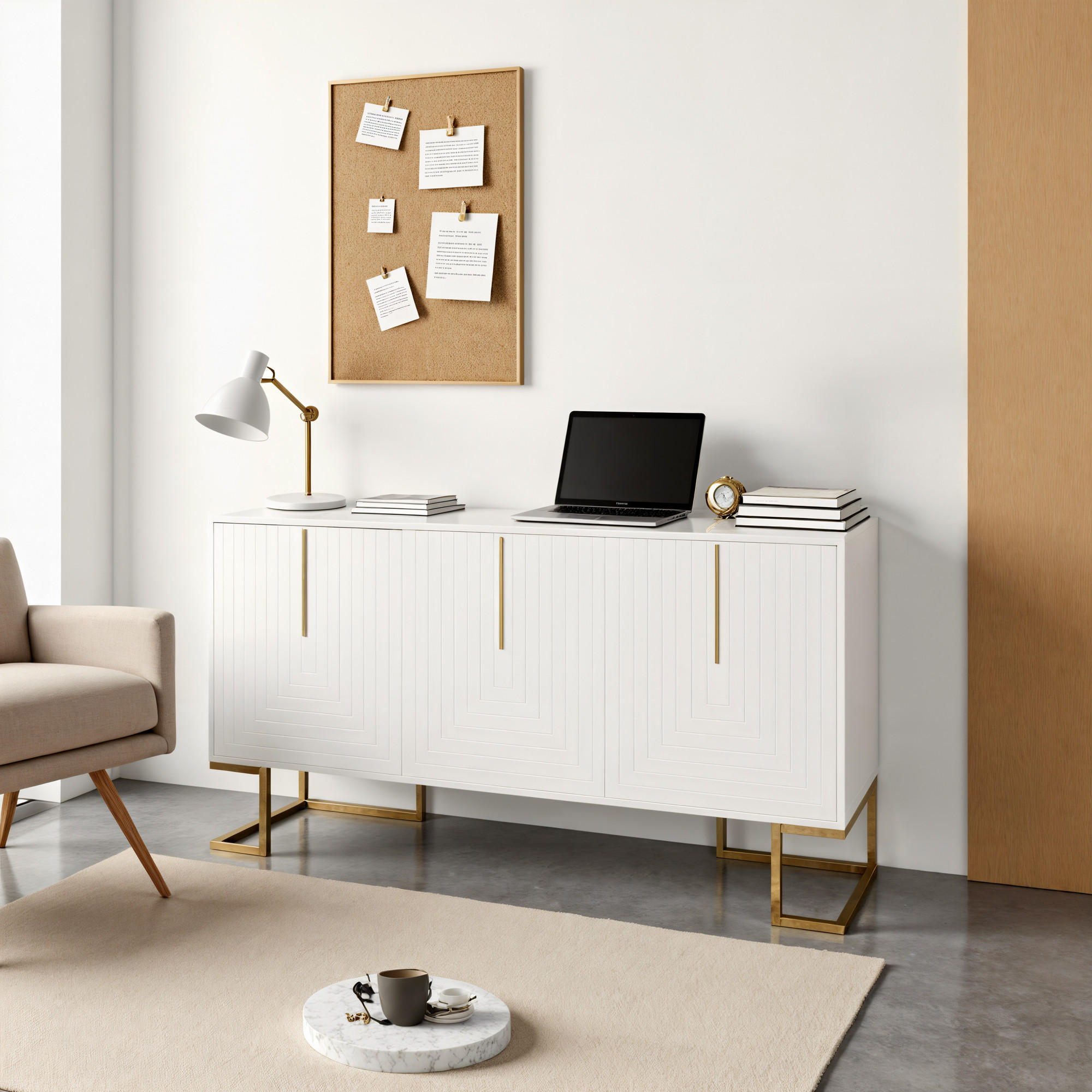 SIDEBOARD Verstellbare Regalböden,138/40/80,5 cm - Weiß, Holzwerkstoff/Metall (40/80.5/138cm) - Urban Meuble