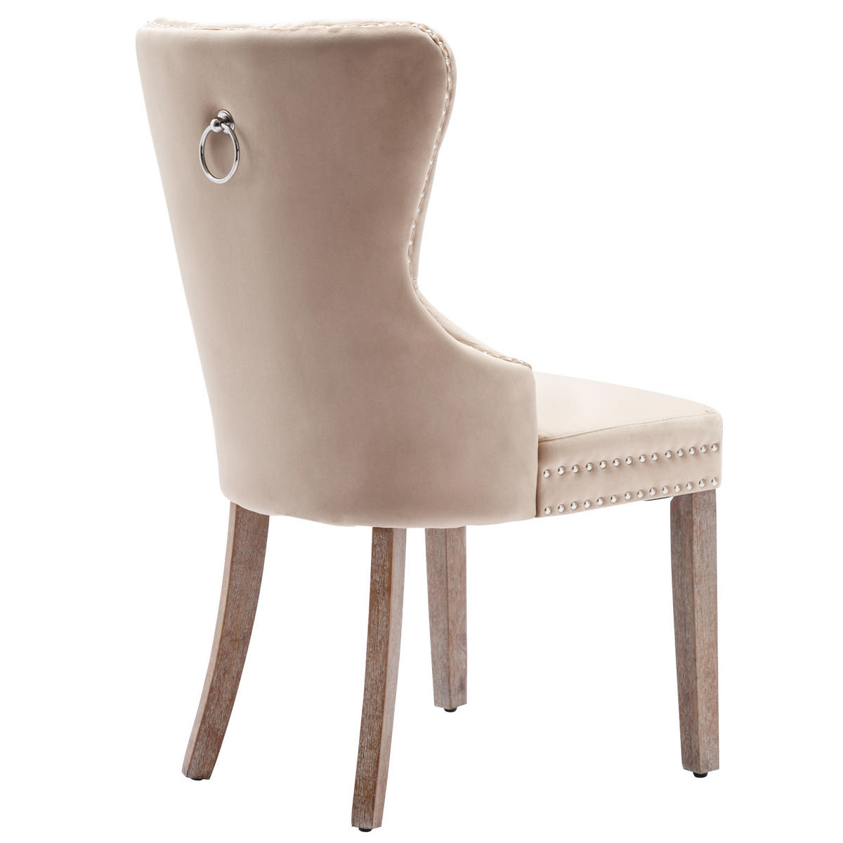 ESSZIMMERSTUHL 2er Set gepolstert Holzbeine beige - Beige, Holz (53.5/95/64cm) - LEBENLANG