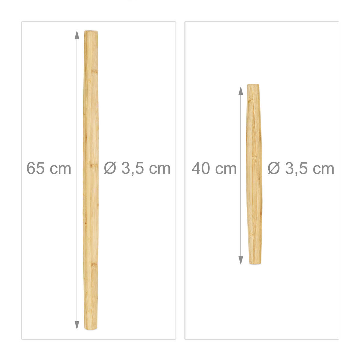 TEIGROLLER - Hellbraun, Holz (3.5cm) - Relaxdays