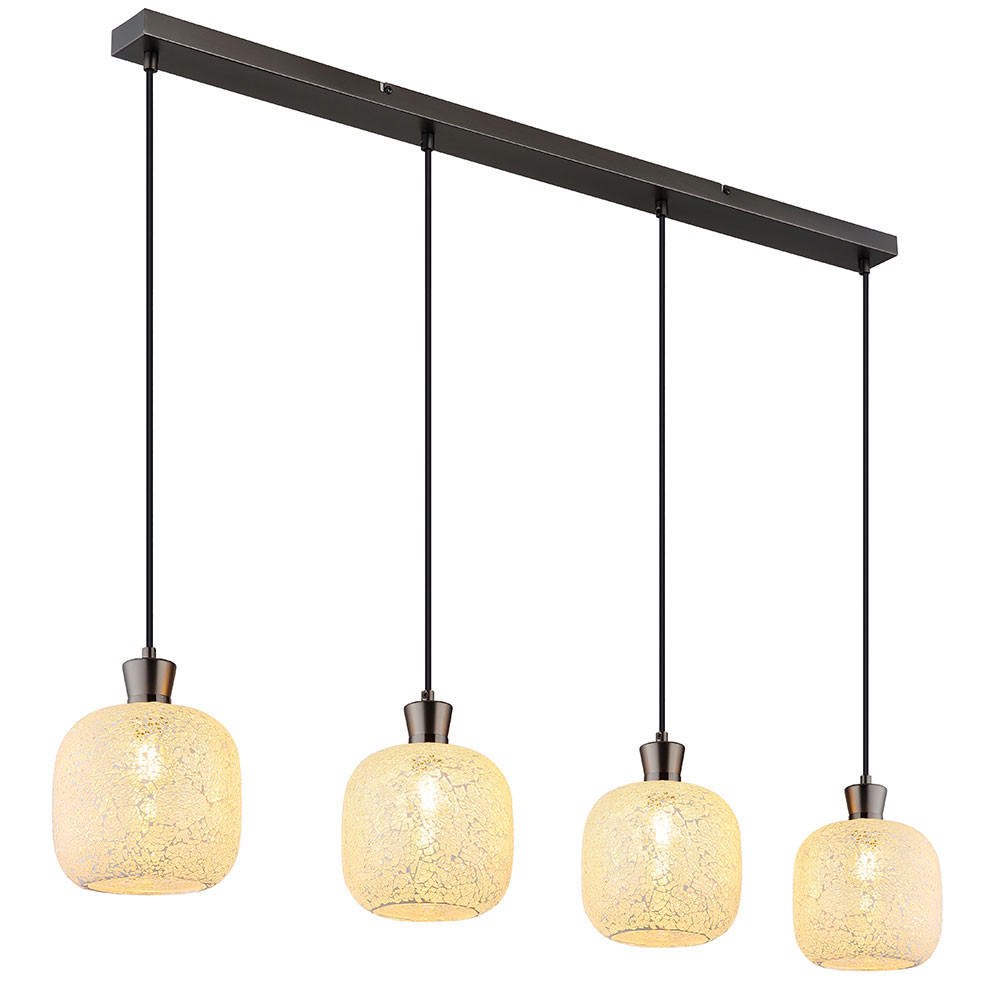 HÄNGELEUCHTE Metall Schwarz Glas - Schwarz, Glas (106/16/120cm) - Globo Lighting