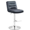 BARHOCKER Samt dunkelgrau - Chromfarben/Dunkelgrau, Textil/Metall (42/94/56cm) - CLP