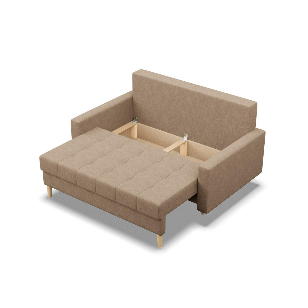 SOFA 2-SITZER MIT SCHLAFFUNKTION ELMA BONELL, Braun - Braun, Textil (152/92/92cm) - Mebligo