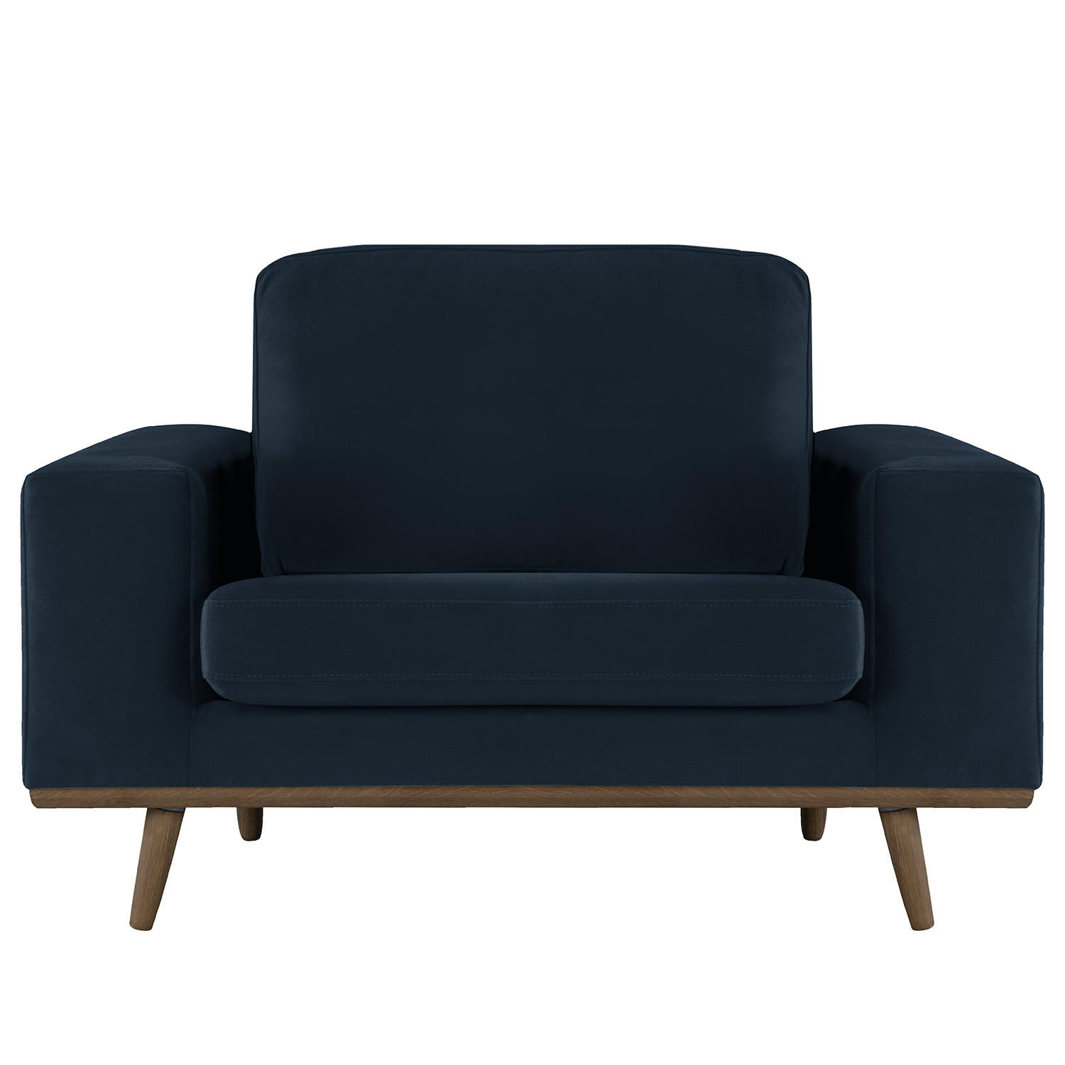 SESSEL - Eichefarben/Dunkelblau, Textil (122/81/88cm) - home24