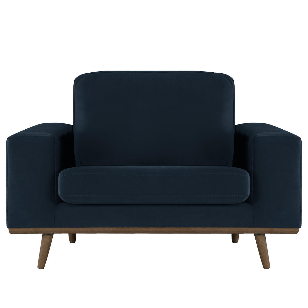 SESSEL - Eichefarben/Dunkelblau, Textil (122/81/88cm) - home24