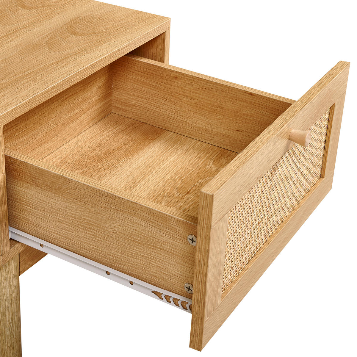 NATTDUKSBORD med 1 låda ljusbrunt Nivo - Brun, Träbaserade material (42/40/40cm) - Beliani