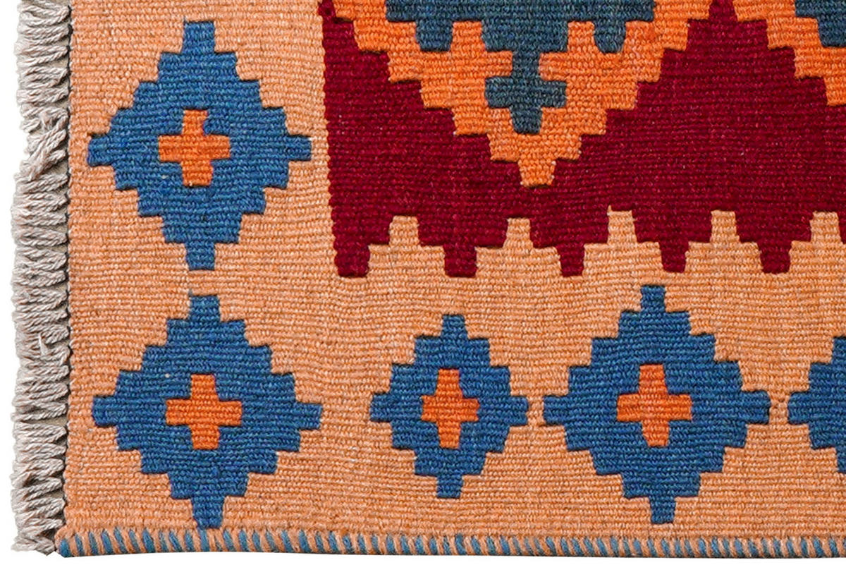 HANDWEBTEPPICH Kelim Gashgai Rot 89/57 cm Schurwolle - Rot, Textil (57/89cm) - Looma