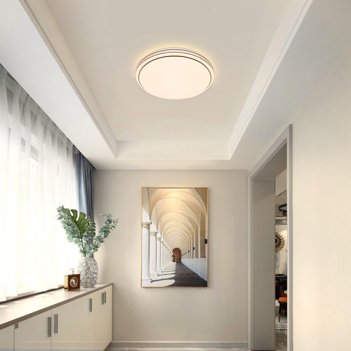 LED-DECKENLEUCHTE Benjamin 27/27/6 cm - Schwarz, Kunststoff (27/27/6cm) - Nettlife