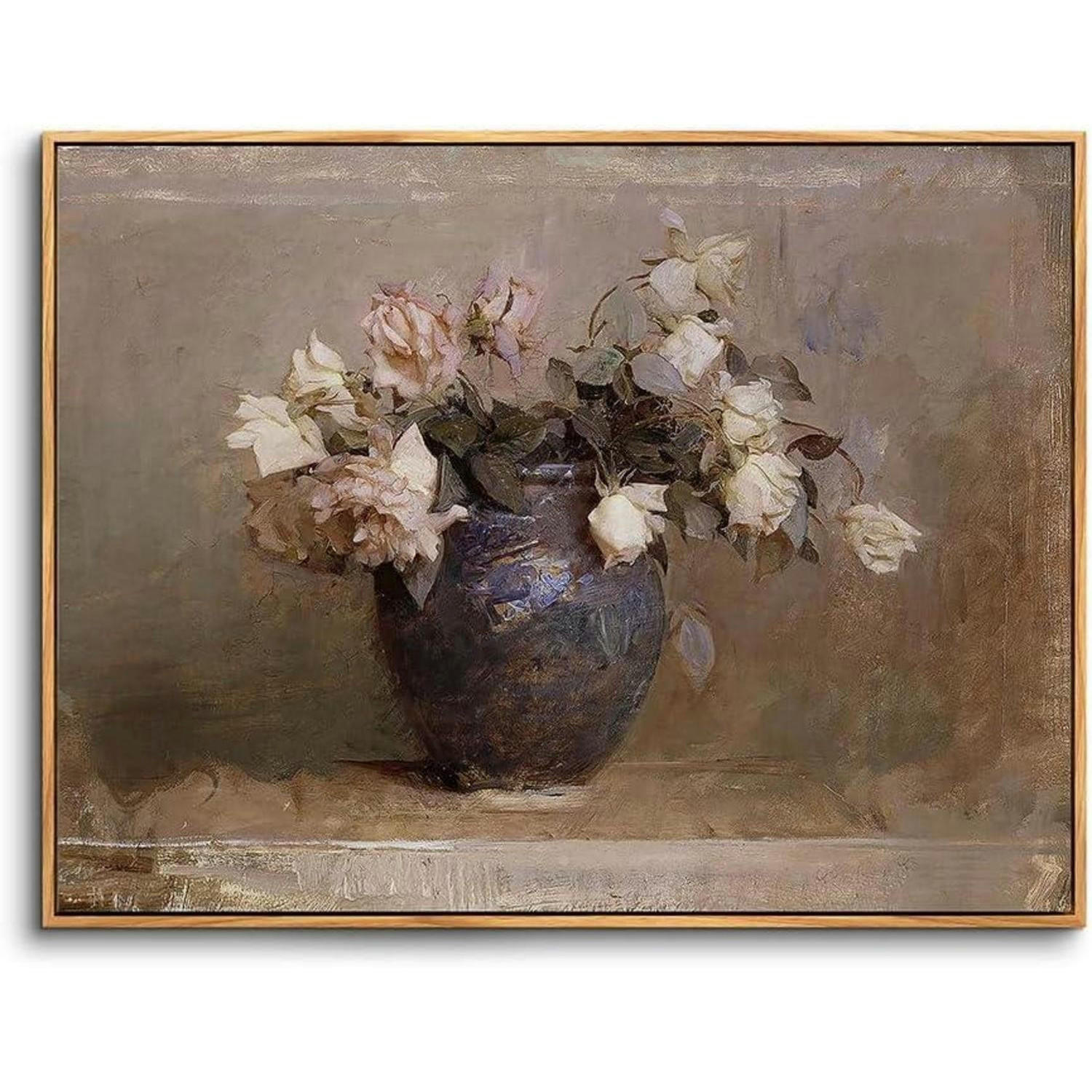 LEINWANDBILD Rosen in Vase Holzrahmen 30 x 40 cm - Multicolor, Holz (30/0.5cm)