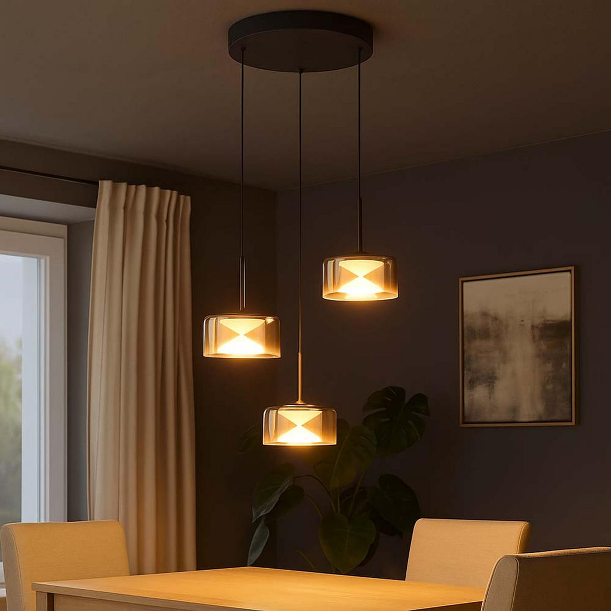 LED HÄNGELEUCHTE Glas Grau Rauchoptik - Grau, Glas (40/39/150cm) - Globo Lighting