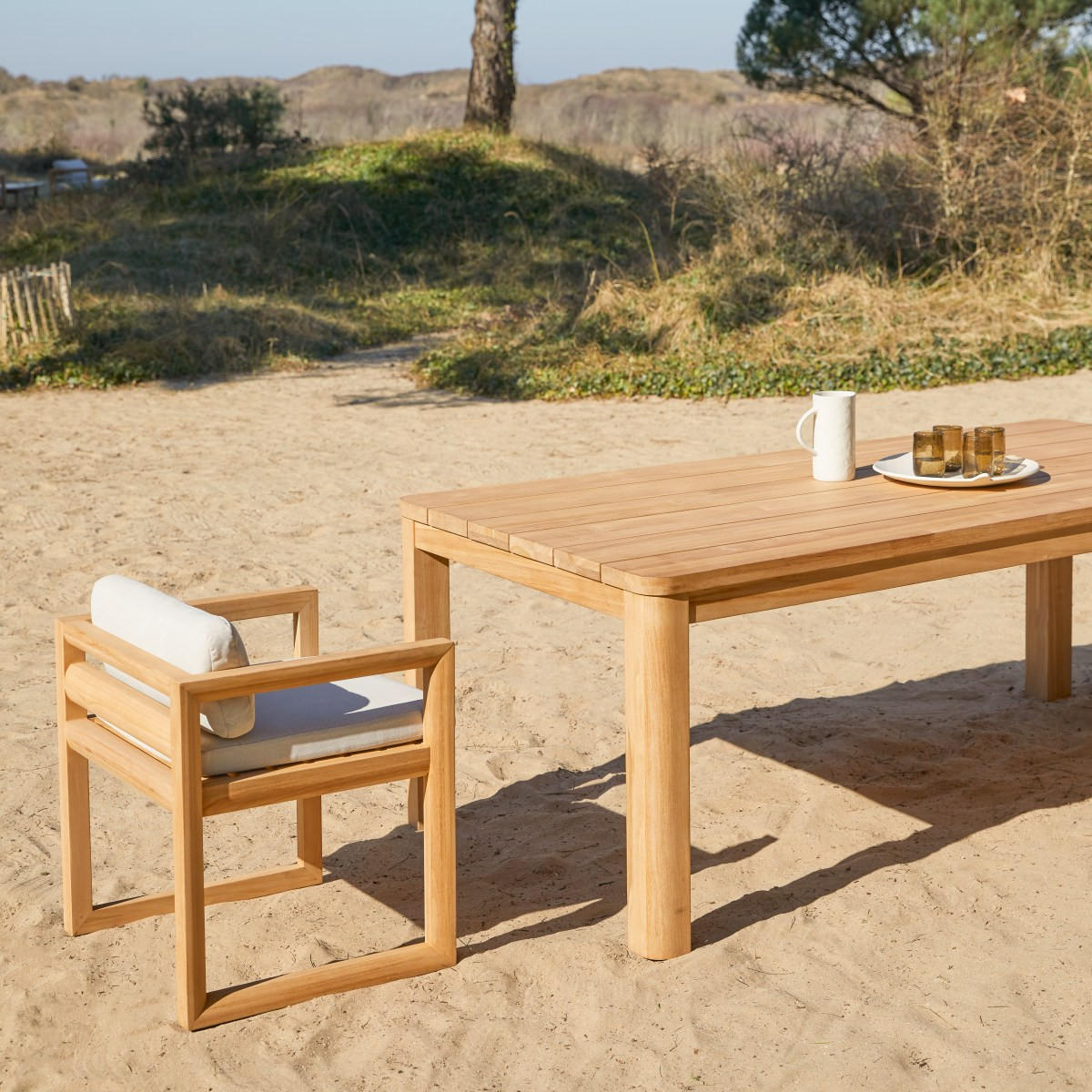 GARTENTISCH Leon Natur aus Teak - Naturfarben, Holz (102/204/76cm) - Tikamoon