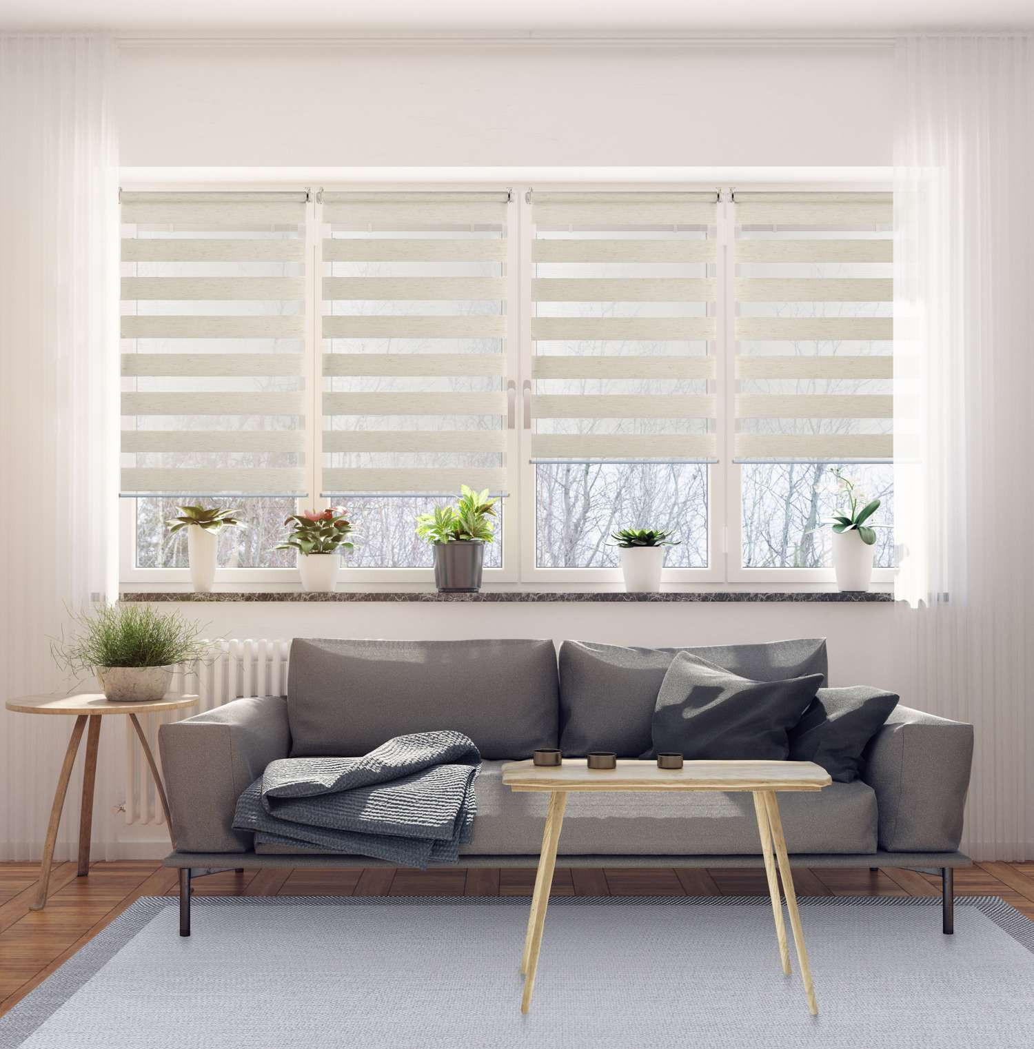 DOPPELROLLO Leinen, 45 cm x 180 cm - Beige, Kunststoff (45/180cm) - STORESDECO